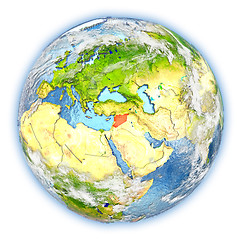 Image showing Syria on Earth isolated