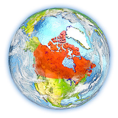 Image showing Canada on Earth isolated