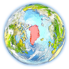 Image showing Greenland on Earth isolated