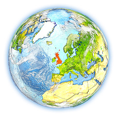 Image showing United Kingdom on Earth isolated