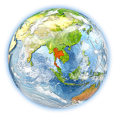 Image showing Thailand on Earth isolated