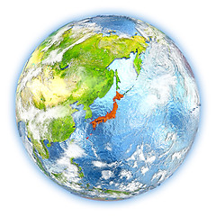 Image showing Japan on Earth isolated