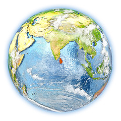 Image showing Sri Lanka on Earth isolated