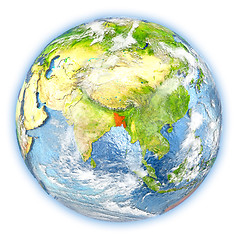 Image showing Bangladesh on Earth isolated