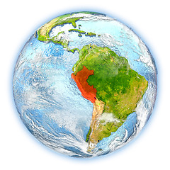 Image showing Peru on Earth isolated