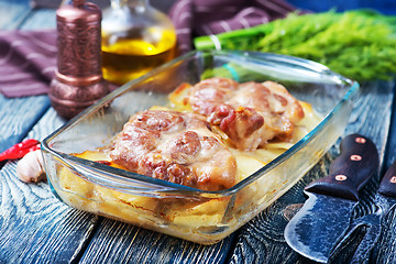 Image showing baked meat with potato