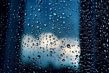 Image showing rain droplets on window