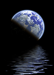 Image showing Planet half reflect