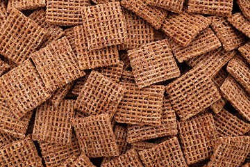 Image showing Malted wheat biscuits breakfast cereal background