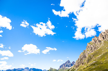 Image showing Blue sky on Dolomiti Mountains in Italy