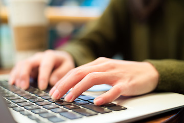 Image showing Woman working on laptop computer