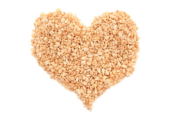 Image showing Crisped rice breakfast cereal heart