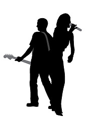 Image showing Woman singer and man guitar player