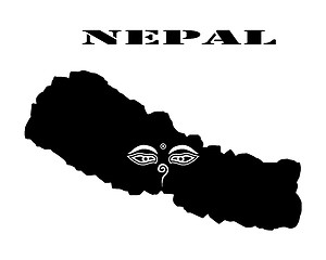 Image showing Symbol of  Nepal and map