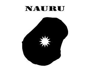 Image showing Symbol of Isle of  Nauru and map