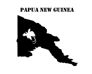 Image showing Symbol of Isle of  Papua New Guinea and map