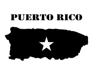 Image showing Symbol of Isle of  Puerto Rico and map