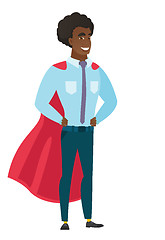 Image showing Businessman wearing a red superhero cloak.