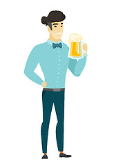 Image showing Businessman drinking beer vector illustration.