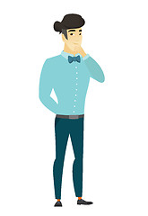 Image showing Asian businessman thinking vector illustration