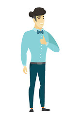 Image showing Businessman giving thumb up vector illustration.