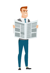 Image showing Business man reading newspaper vector illustration