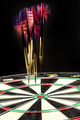 Image showing Darts On A Black