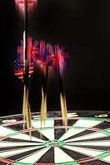Image showing Darts On A Black