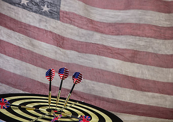 Image showing Darts And American Flag