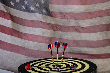 Image showing Darts And American Flag