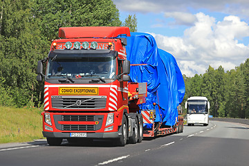 Image showing Volvo FH Oversize Load Transport on the Road 