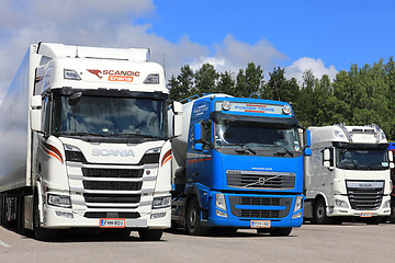 Image showing Cargo Trucks at Truck Stop