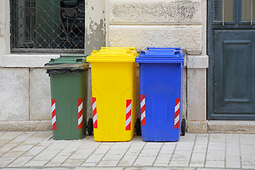 Image showing Recycling Wheelie Bins