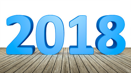 Image showing year 2018 on wooden floor