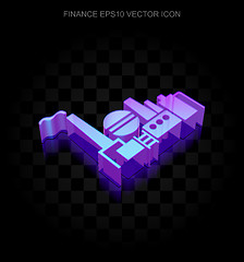 Image showing Business icon: 3d neon glowing Oil And Gas Indusry made of glass, EPS 10 vector.