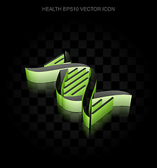 Image showing Health icon: Green 3d DNA made of paper, transparent shadow, EPS 10 vector.