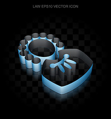 Image showing Law icon: Blue 3d Judge made of paper, transparent shadow, EPS 10 vector.