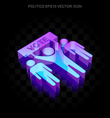 Image showing Politics icon: 3d neon glowing Election Campaign made of glass, EPS 10 vector.