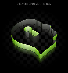 Image showing Finance icon: Green 3d Head With Keyhole made of paper, transparent shadow, EPS 10 vector.