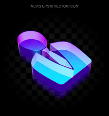 Image showing News icon: 3d neon glowing Business Man made of glass, EPS 10 vector.