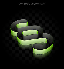 Image showing Law icon: Green 3d Paragraph made of paper, transparent shadow, EPS 10 vector.