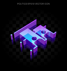 Image showing Politics icon: 3d neon glowing Election made of glass, EPS 10 vector.