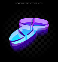 Image showing Health icon: 3d neon glowing Pills made of glass, EPS 10 vector.