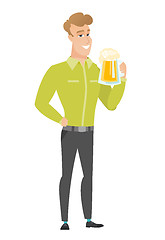 Image showing Businessman drinking beer vector illustration.