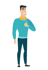 Image showing Businessman giving thumb up vector illustration.