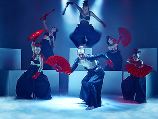 Image showing The group of modern ballet dancers