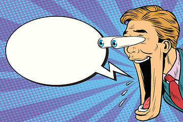 Image showing Hyper expressive reaction cartoon man face, Comic bubble