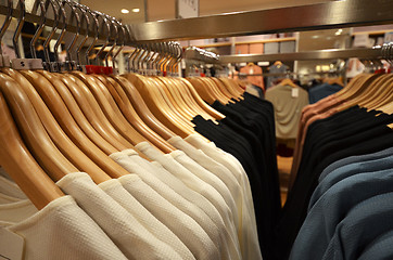 Image showing Designer clothes hanger in a row