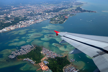 Image showing Aerial view of Kota Kinabalu and Gaya Island, Sabah