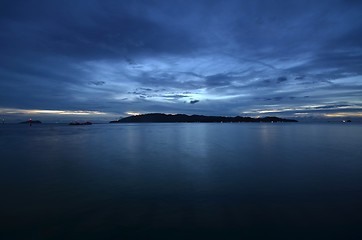 Image showing Sunset view in Kota Kinabalu, Sabah